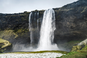Natural wild landscape of Seljalandfoss, Iceland
