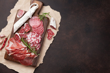 Salami, sliced ham, sausage, prosciutto