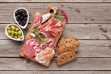Salami, sliced ham, sausage, prosciutto