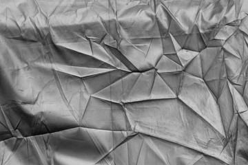 Silver crumpled canvas texture - background