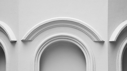 arched of window at antique building