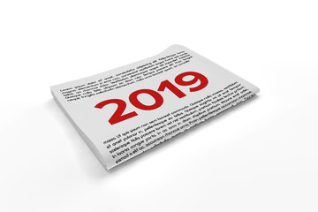 2019 on Newspaper background