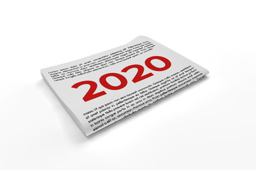 2020 on Newspaper background