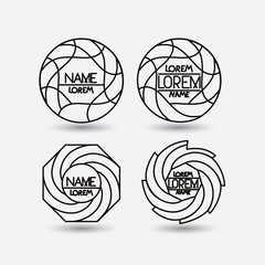Obraz premium set of monochrome logo abstract circular symbols on white background vector illustration