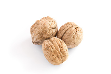 Large walnuts in the skin close up