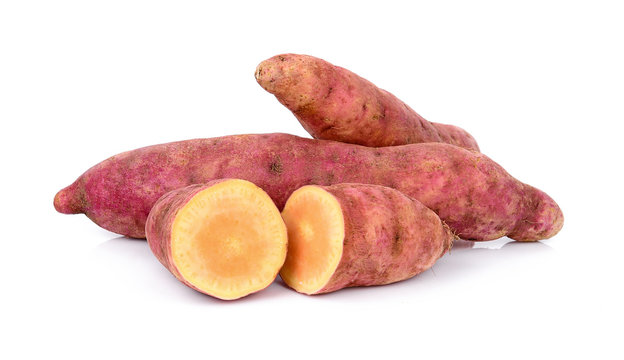 Sweet Potatoes On White