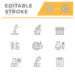 Set line icons of medical analysis