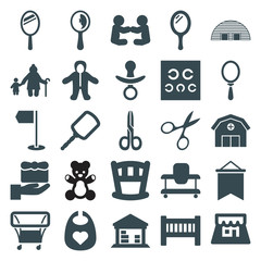 Set of 25 small filled icons