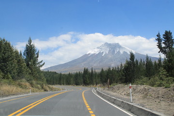 Fototapeta premium Route inside the Cotopaxi's National Park in Ecuador