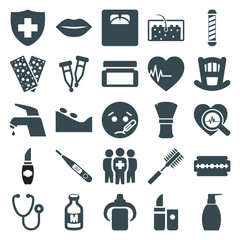 Set of 25 care filled icons