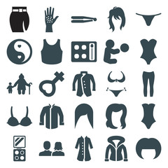 Set of 25 female filled icons