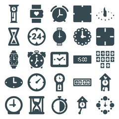 Set of 25 watch filled icons