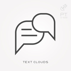 Line icon text clouds