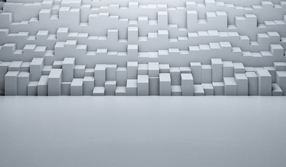 Abstract Modern geometric white background with shadow. 3d Render