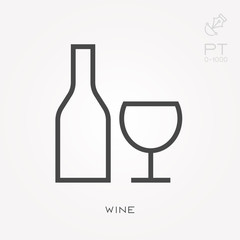 Line icon wine