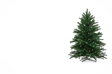 Christmas tree on white background. 3D Render