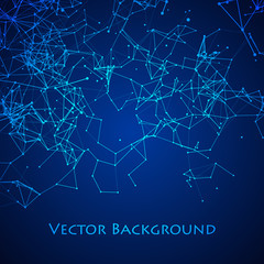 Abstract Network and Connect Background. Dots Connected by Lines. Digital data and deep web concept. Vector illustration