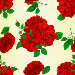 Seamless texture bunch Three red roses with  buds and simple rose vintage  festive background vector illustration editable hand draw