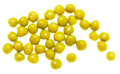 Marinated green peas on a white background