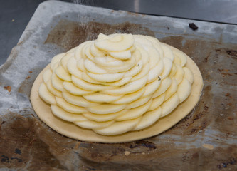 beautiful apple pie ready for cooking