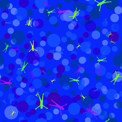 The pattern with children on the blue background.