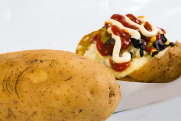 hot potato image in the oven