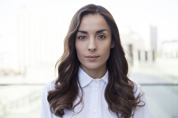 Portrait of happy smiling business woman