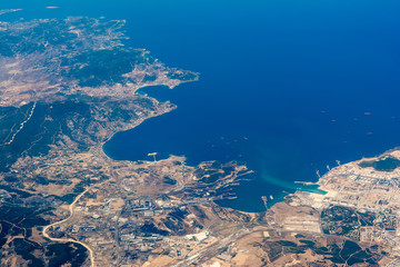 Aerial view to colorful landscape of Turkey