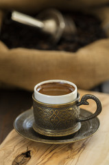 turkish coffee served in traditional cup