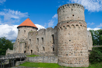 Bridge leading to Cesis Medieval Castle, Latvia