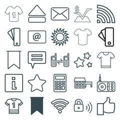 Set of 25 website outline icons