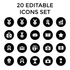 First icons. set of 20 editable filled first icons