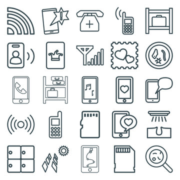 Set of 25 cell outline icons