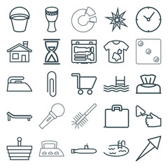 Set of 25 simple outline icons