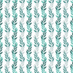 Naklejka premium Floral seamless pattern, background with branches and leaves on a white background. Vector illustration.