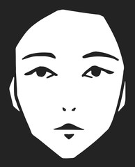 Stylized portrait of attractive model in black and white