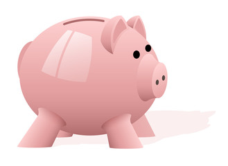 A pink pig piggy bank on a white background. Accumulation of money. Financial investments. News about banking