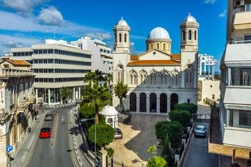 Gordijnen Agia Napa Cathedral on a square, Limassol, Cyprus © romanevgenev