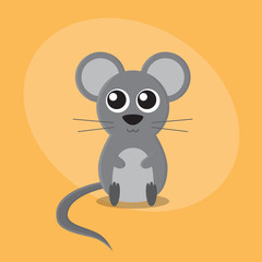 Mouse cartoon flat card