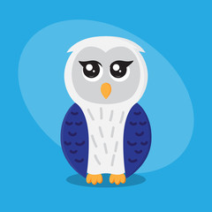 Owl cartoon flat card