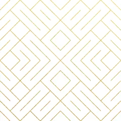 Stickers meubles Or abstrait géométrique Abstrait géométrique doré sans soudure avec texture de lignes de paillettes d& 39 or. Motif géométrique orné de vecteur de losange et de lignes dorées en métal pour le modèle de conception de fond blanc orné de luxe