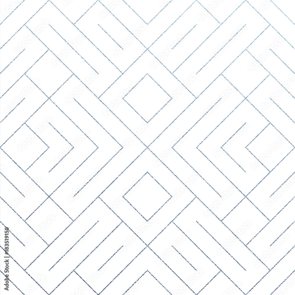 Poster Silver abstract geometric pattern tile background with glittering mesh texture. Vector seamless pattern of rhombus and metal line nodes for luxury silver geometry backdrop white design template