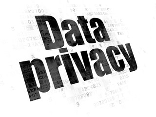 Security concept: Pixelated black text Data Privacy on Digital background