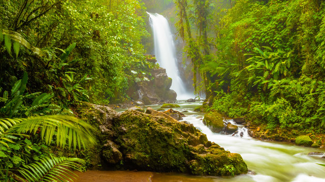 Costa Rica waterfall in the jungle