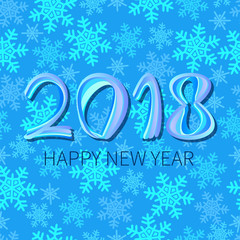 Happy New year 2018. The background design. Greeting card, poster, banner. Vector illustration.