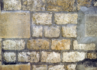Wall of blocks, stone background, textures