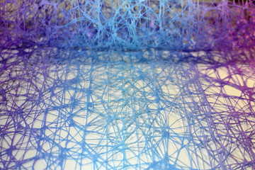 abstract blue with purple of chaotic fibers