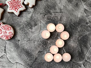 Date in calendar. December day. Christmas is coming. Advent. New Year and Christmas background. Number from candle light. Homemade Christmas cookies. 31 of December