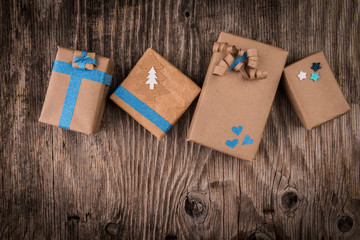 Creative holiday concept, handmade gift box
