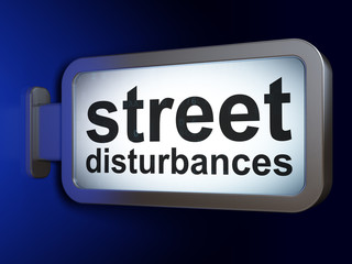 Politics concept: Street Disturbances on advertising billboard background, 3D rendering